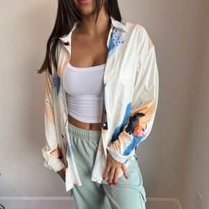 Button Up Blouse Multi Colour Shein